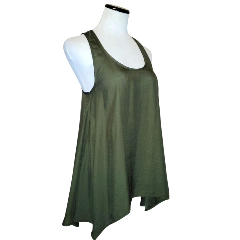 🔥REVOLVE Show Me Your MuMu‎ Cara-Van Olive Green Silky Sleeveless Tunic Tank  S - Picture 6 of 14